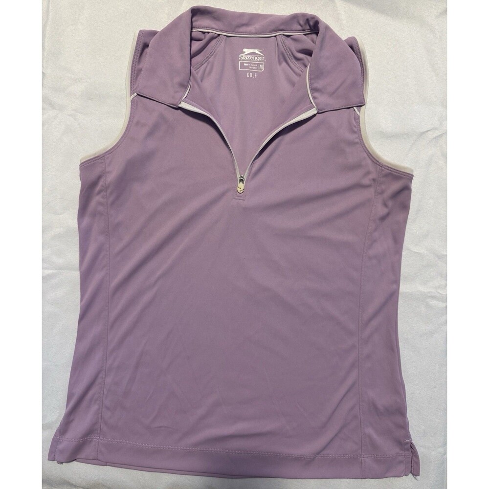 Slazenger Women's Golf purple Collared Tank Top Athleisure, 1/4 Zip Size Medium